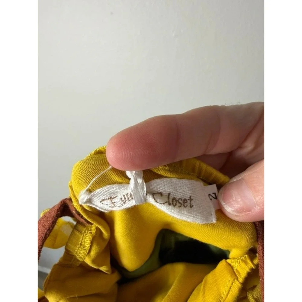 Evies Closet Toddler Girls Yellow Green Ruffle Crossover Boutique Dress Size 2